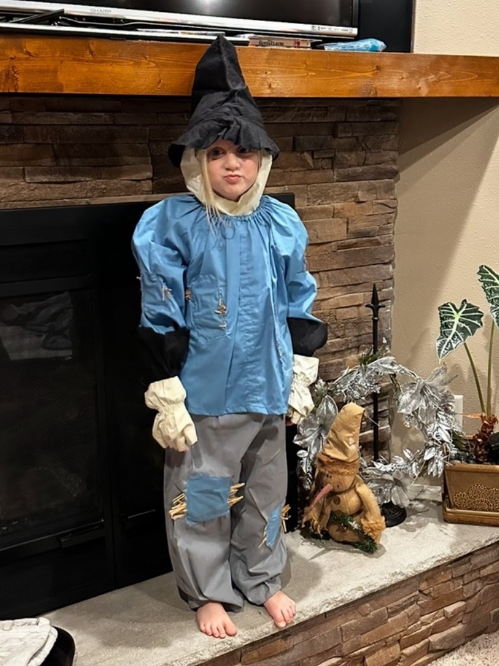 Handmade Wizard of Oz Scarecrow Kids Halloween Costume 4-6
